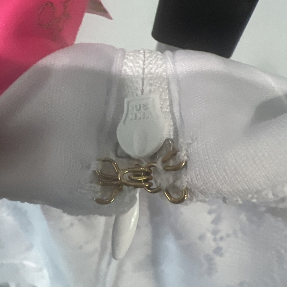 Lilly Pulitzer Cecilia White Floral Lace Graduation Dress Sz 10 VNeck 3/4 Sleeve - Picture 8 of 8